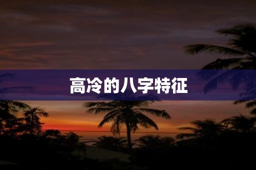 高冷的八字特征