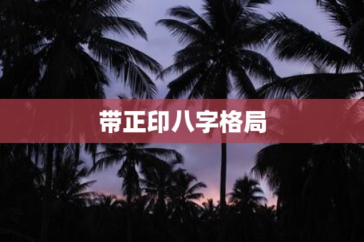 带正印八字格局