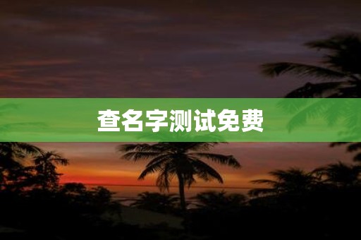 查名字测试免费
