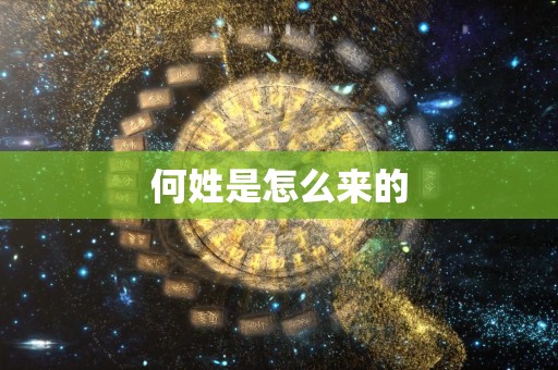 何姓是怎么来的