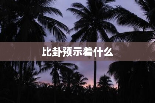 比卦预示着什么