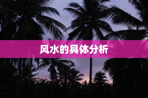 风水的具体分析
