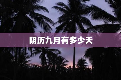 阴历九月有多少天