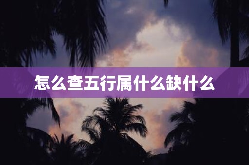 怎么查五行属什么缺什么