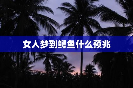 女人梦到鳄鱼什么预兆