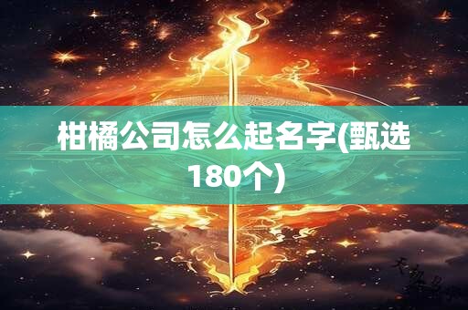 柑橘公司怎么起名字(甄选180个)