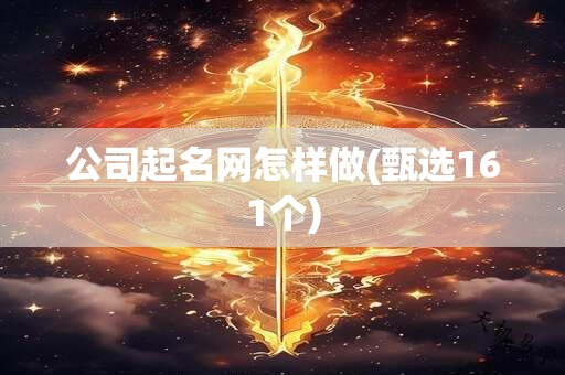 公司起名网怎样做(甄选161个)