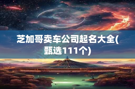 芝加哥卖车公司起名大全(甄选111个)