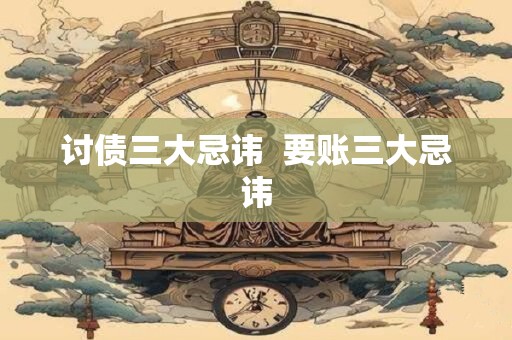讨债三大忌讳  要账三大忌讳