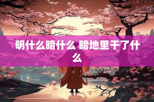 明什么暗什么 暗地里干了什么