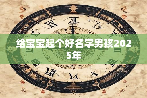 给宝宝起个好名字男孩2025年