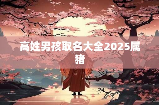 高姓男孩取名大全2025属猪