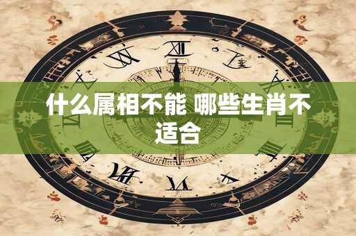 什么属相不能 哪些生肖不适合