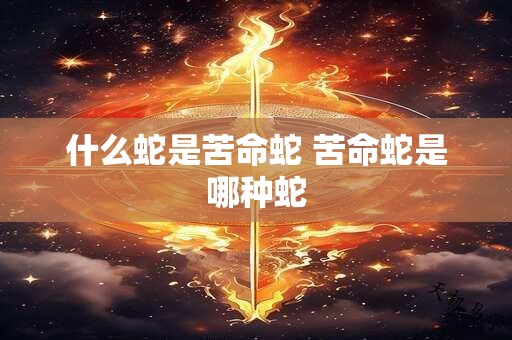 什么蛇是苦命蛇 苦命蛇是哪种蛇