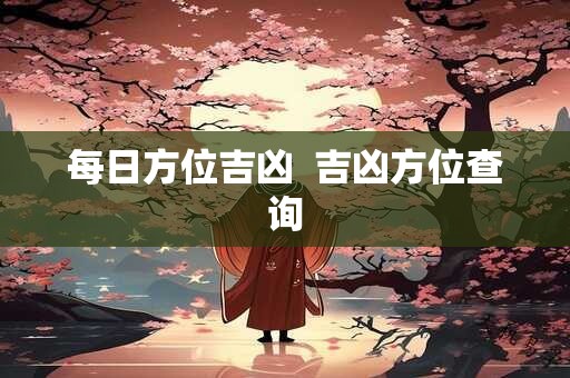 每日方位吉凶  吉凶方位查询