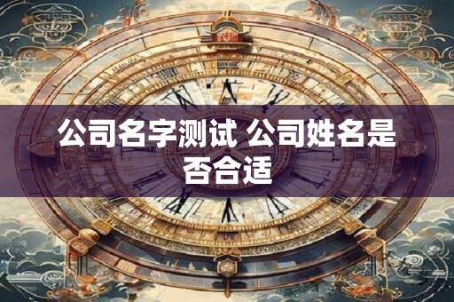 公司名字测试 公司姓名是否合适