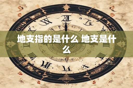 地支指的是什么 地支是什么