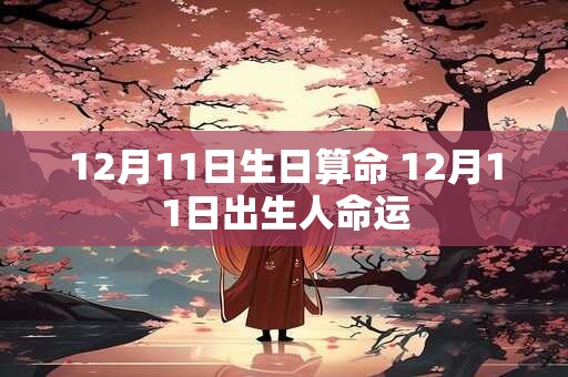 12月11日生日算命 12月11日出生人命运