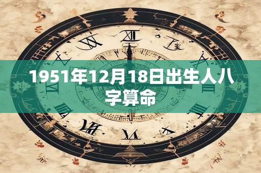 1951年12月18日出生人八字算命