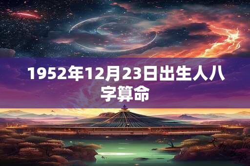 1952年12月23日出生人八字算命