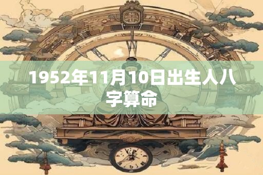 1952年11月10日出生人八字算命