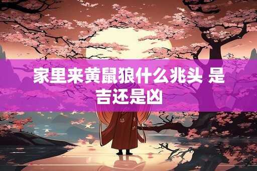 家里来黄鼠狼什么兆头 是吉还是凶