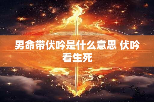 详细阅读:男命带伏吟是什么意思 伏吟看生死 男命带伏吟是什么意思 伏吟看生死