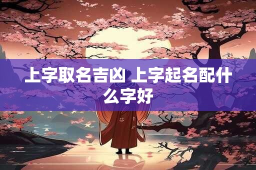 上字取名吉凶 上字起名配什么字好