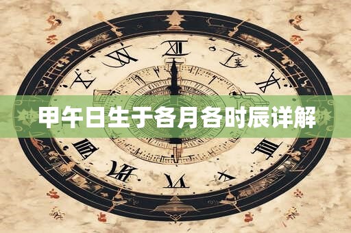 甲午日生于各月各时辰详解