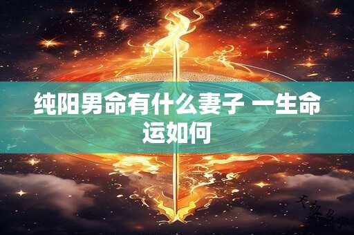 纯阳男命有什么妻子 一生命运如何