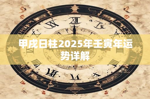 甲戌日柱2025年壬寅年运势详解